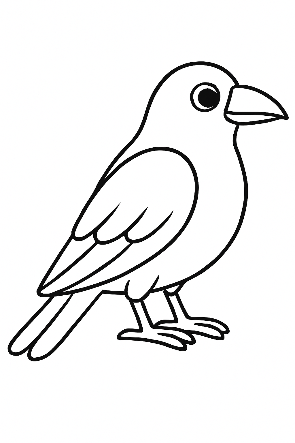 Simple outline sketch of a bird standing.