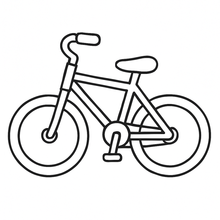 Bicycle coloring page for children