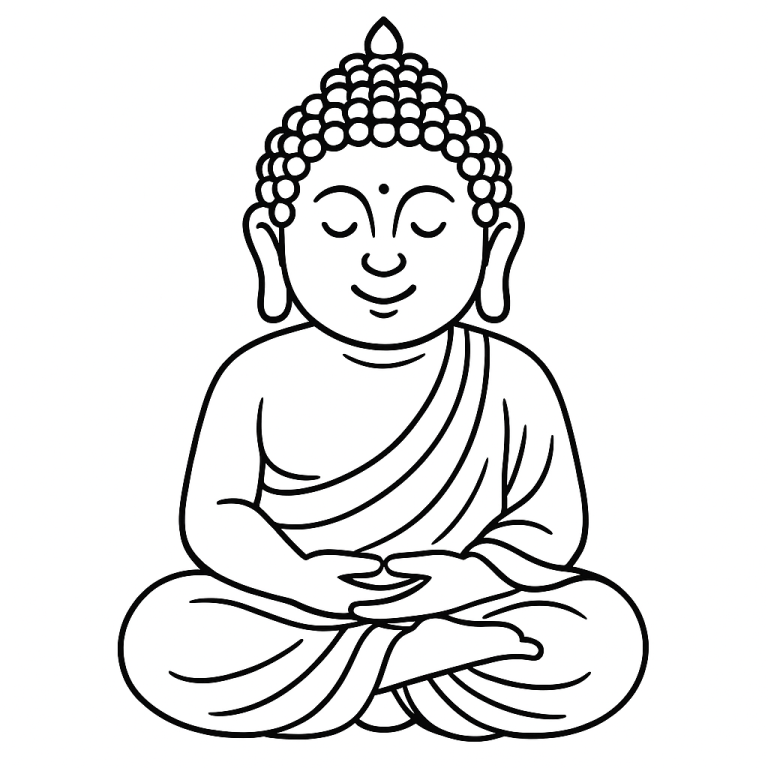 Buddha coloring page for children