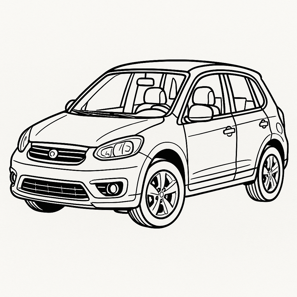 A simple car coloring page for children