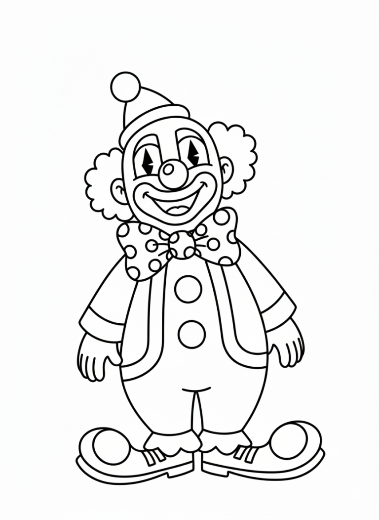 Clown coloring page illustration
