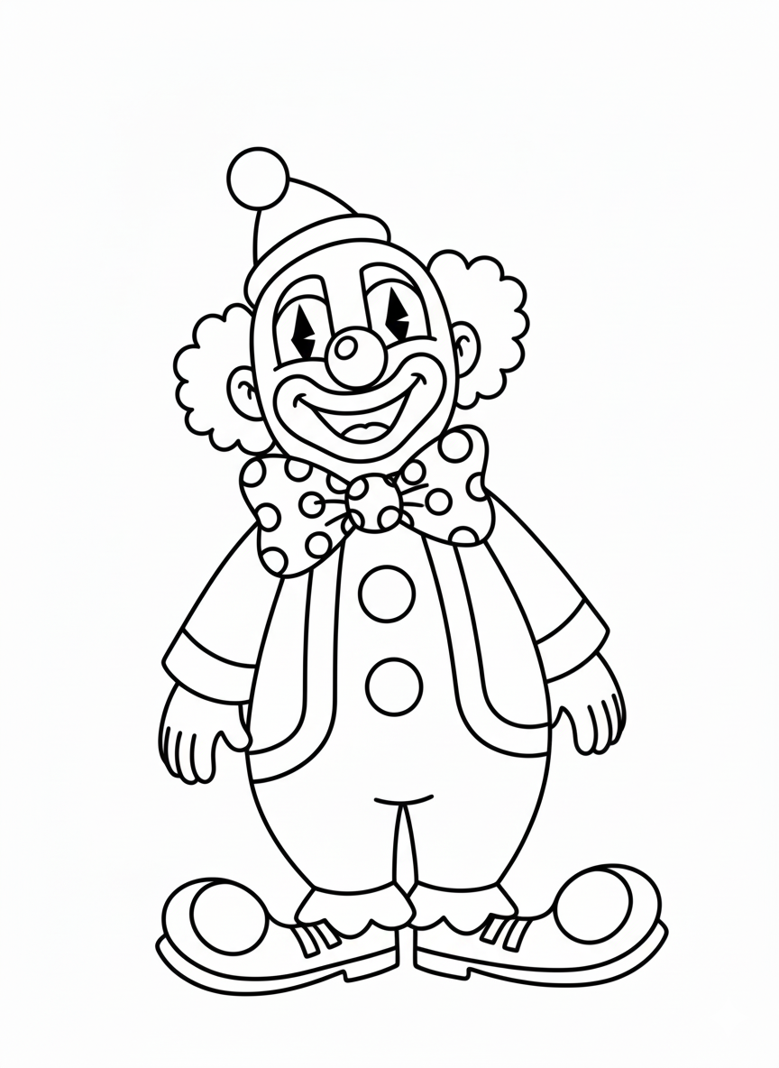 Clown coloring page illustration