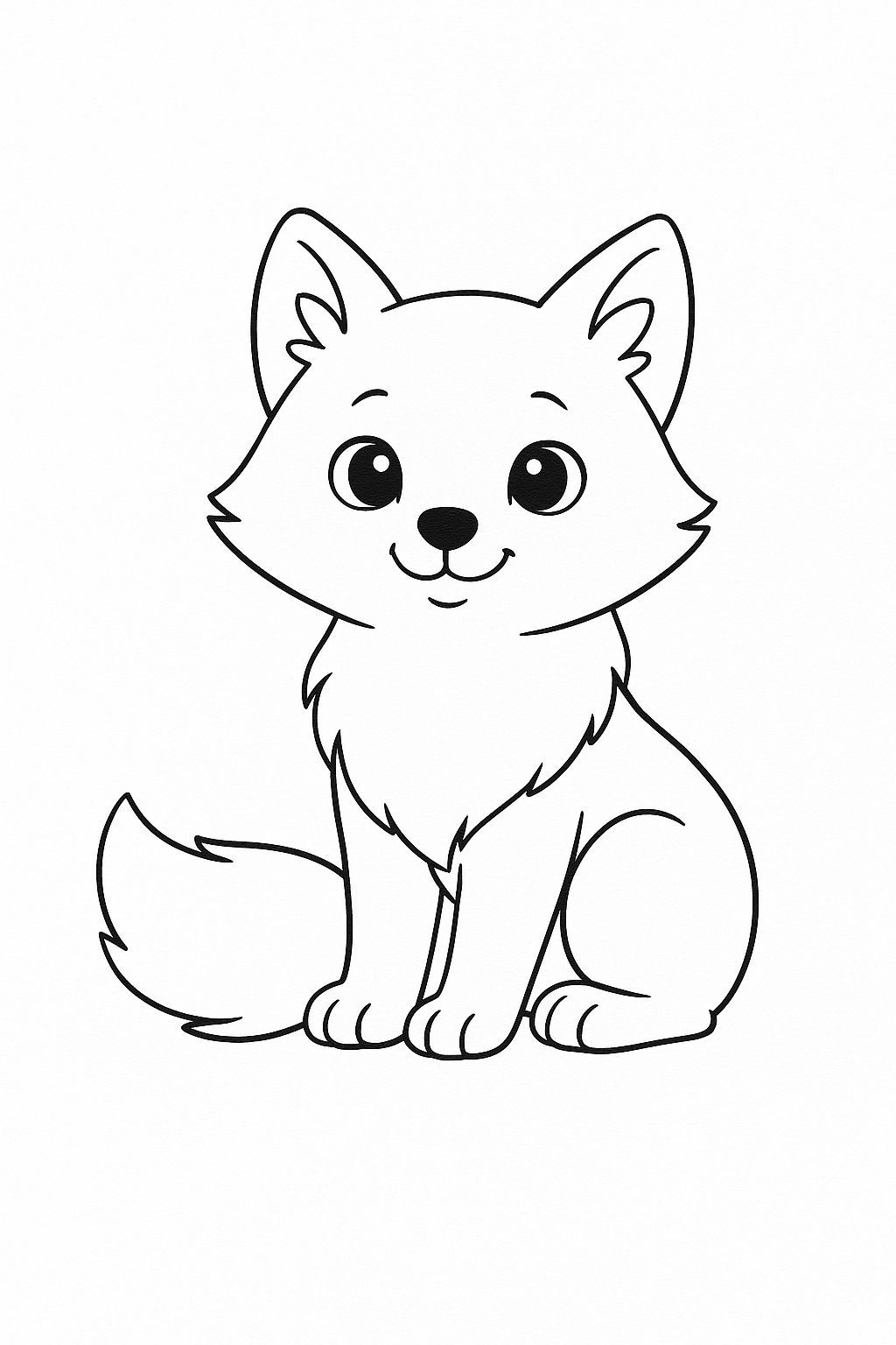 Cute fox coloring page for children