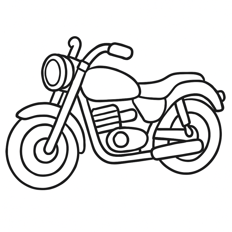 Motorcycle coloring page for kids
