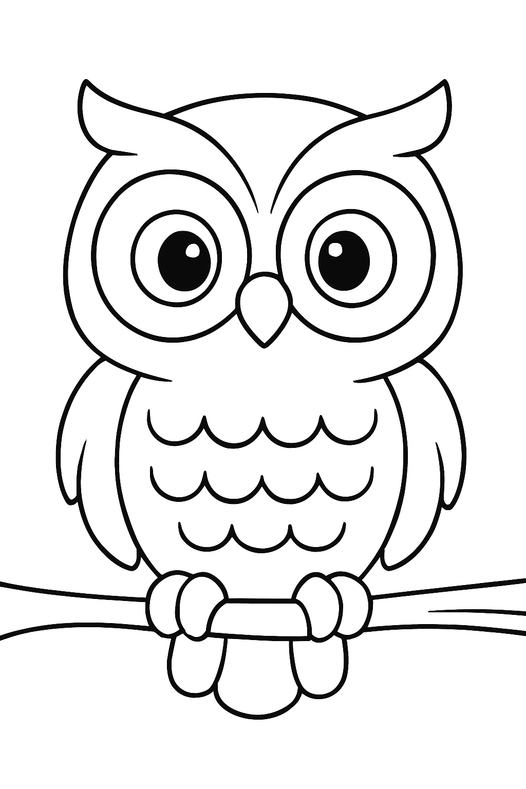 Cute owl coloring page for kids