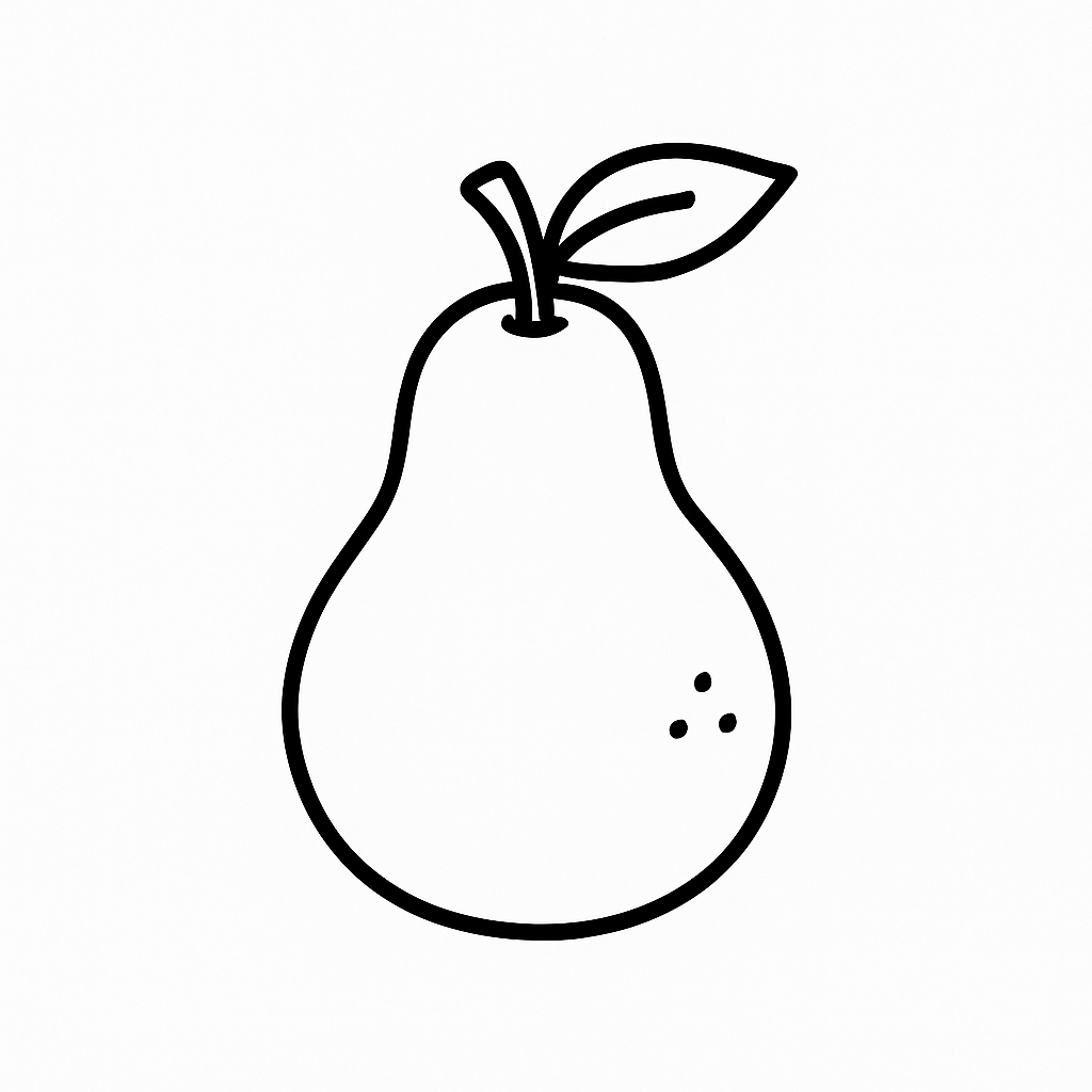 Simple pear coloring page for children