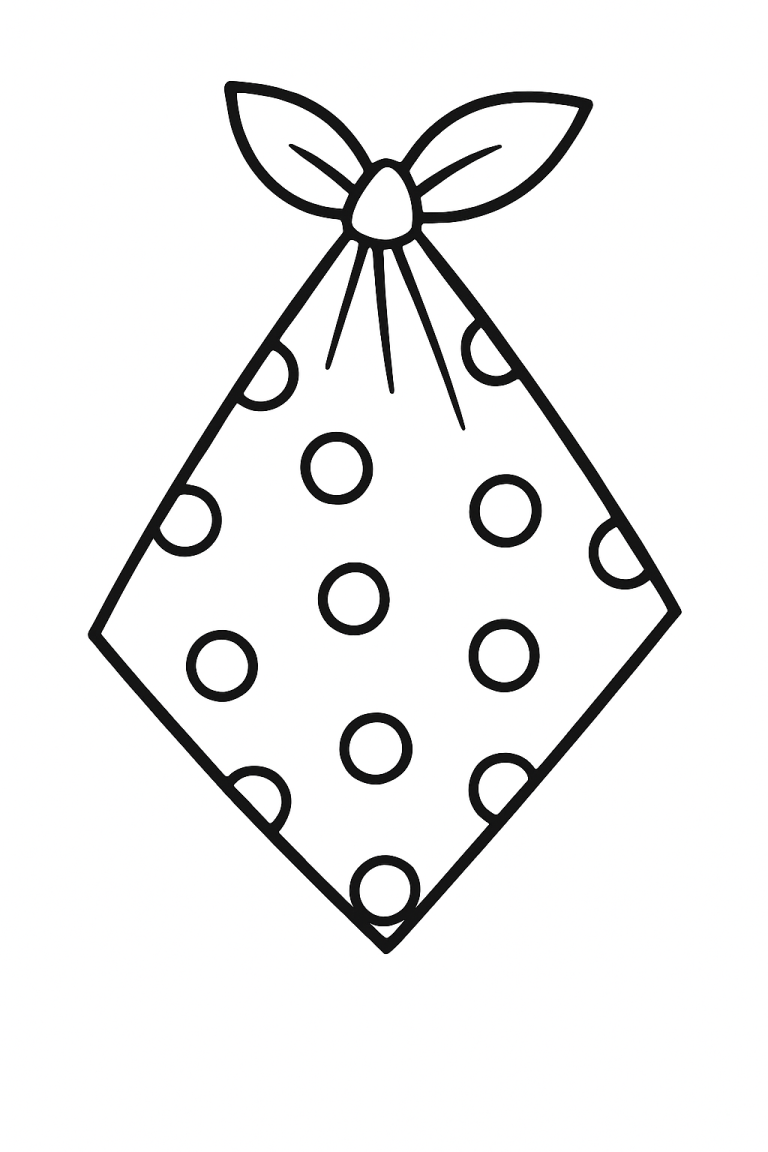 Polka dot handkerchief coloring page