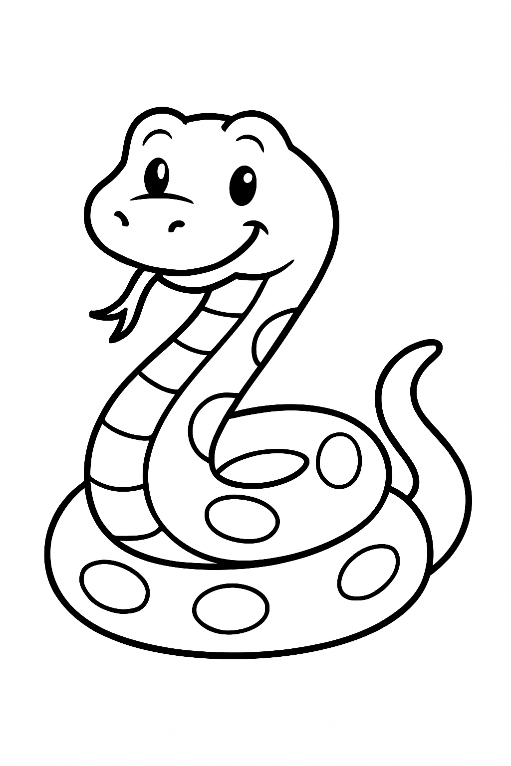 Smiling snake coloring page for kids
