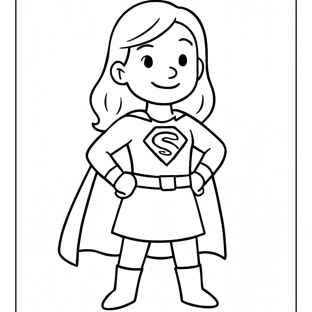 Superhero girl coloring page