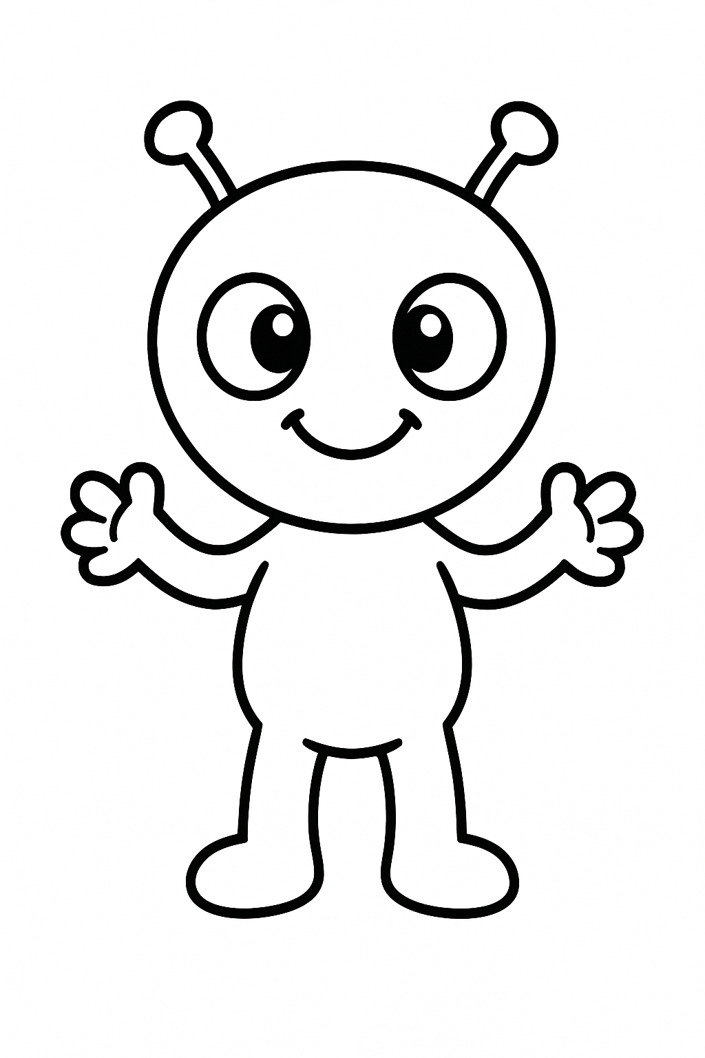 Cute alien character coloring page