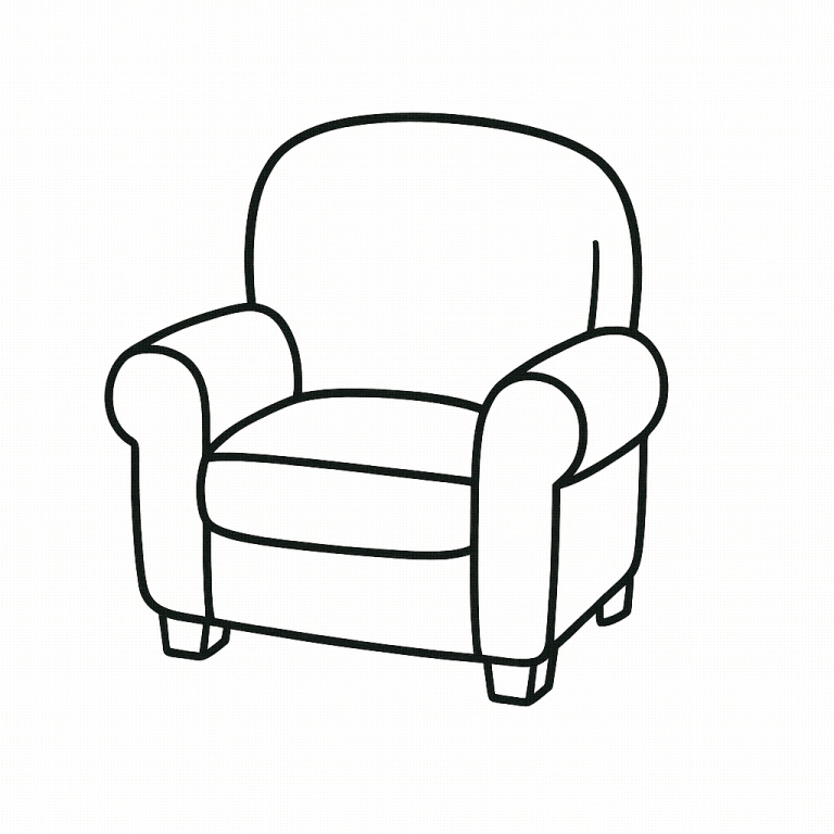 Armchair coloring page for children