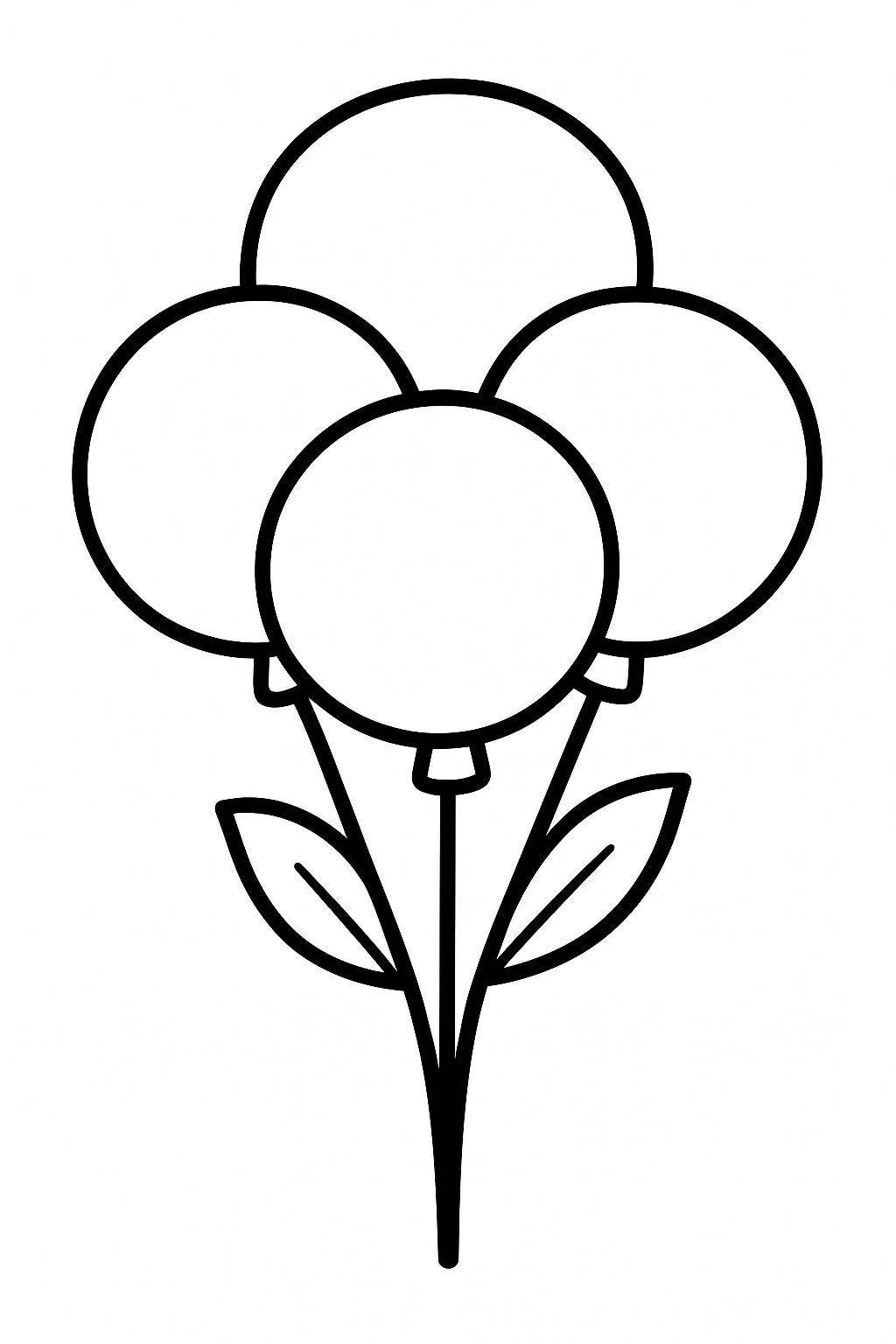 Balloon bouquet coloring page for kids