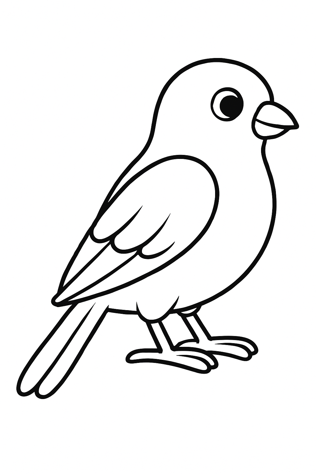 Simple bird coloring page for kids
