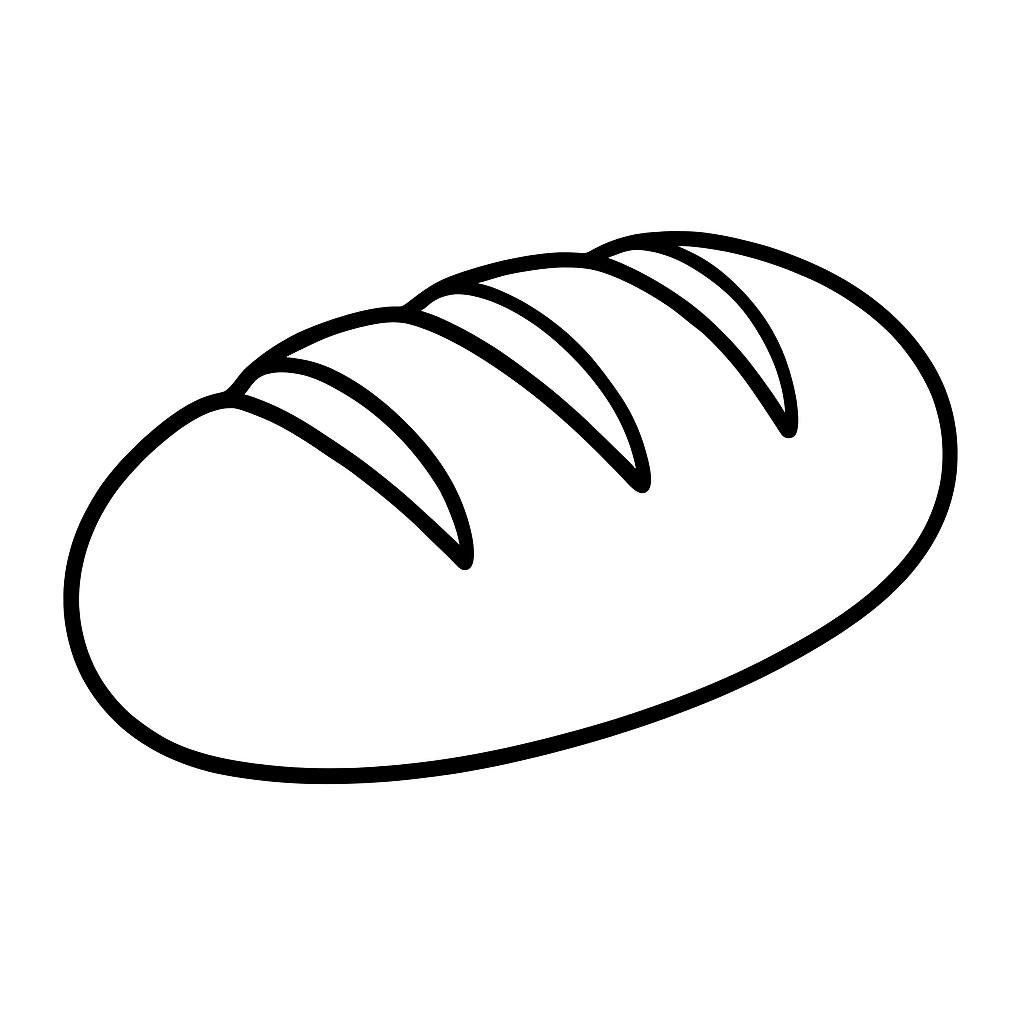 Simple bread coloring page for children