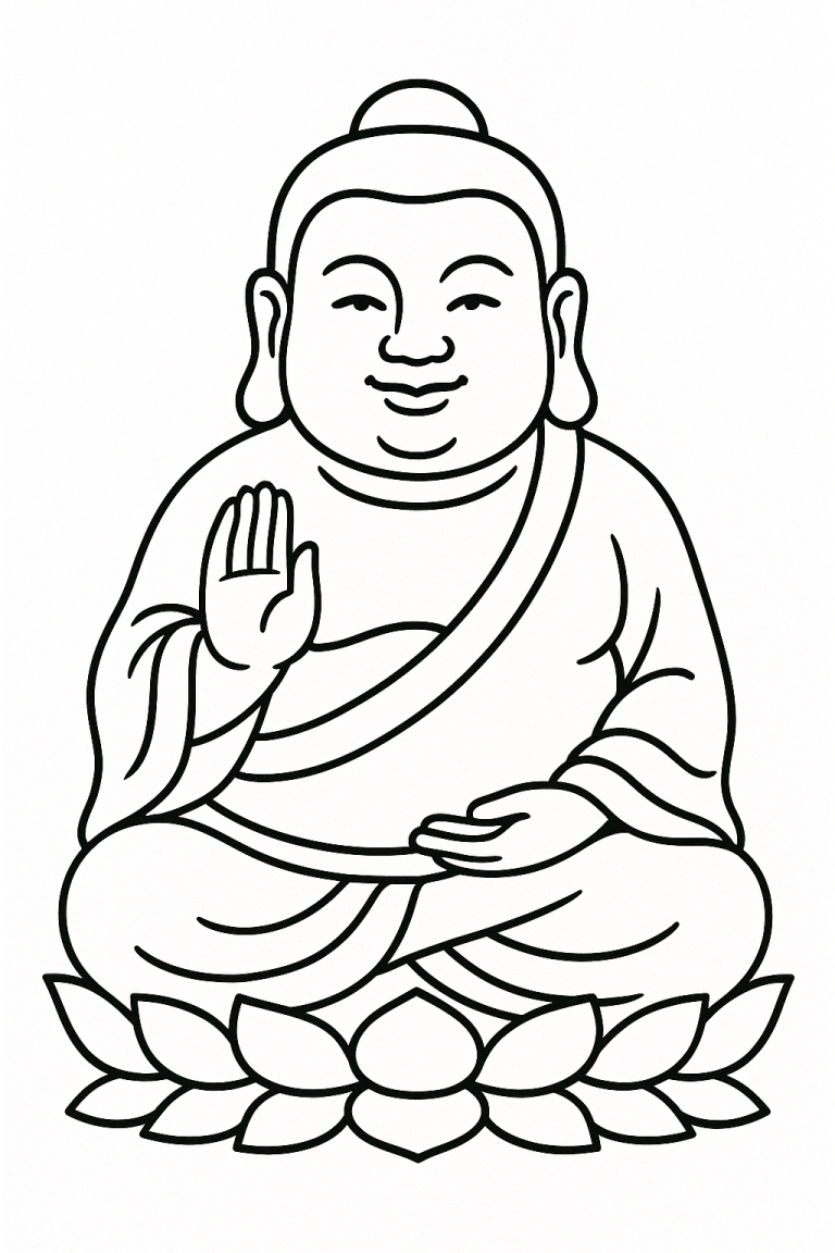 Buddha coloring page for kids