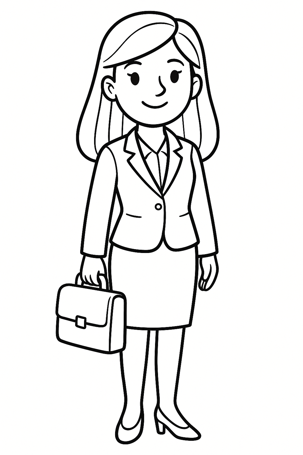 Businesswoman coloring page for kids