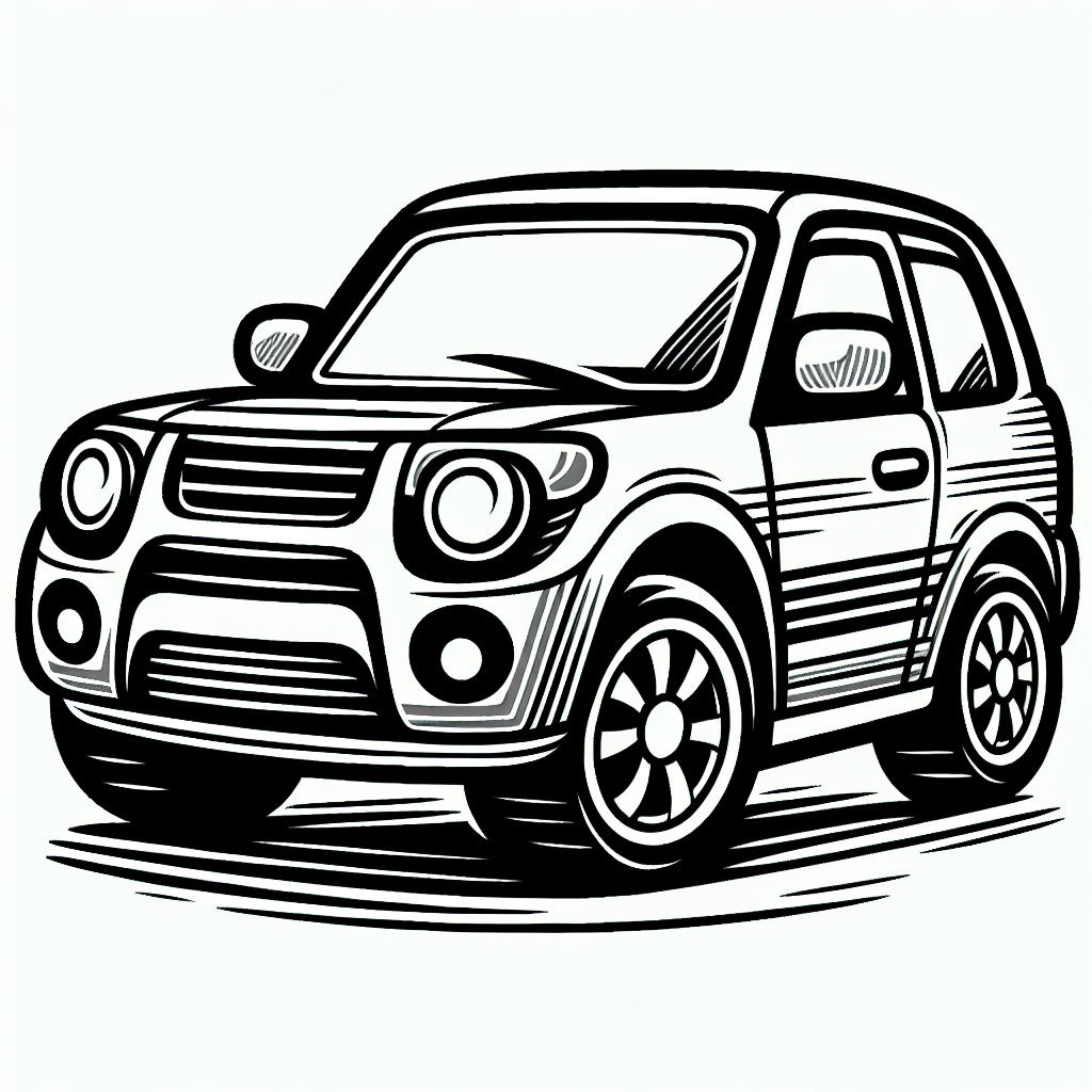 Car coloring page illustration for kids.