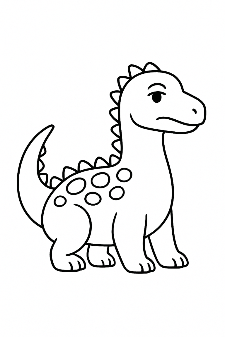 Cartoon dinosaur coloring page