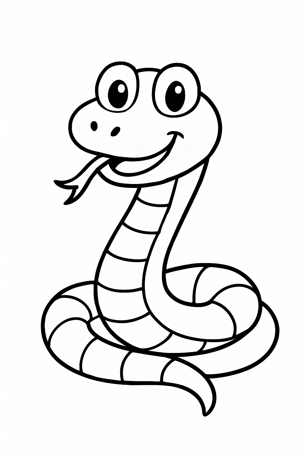 Outline of a cartoon snake for coloring
