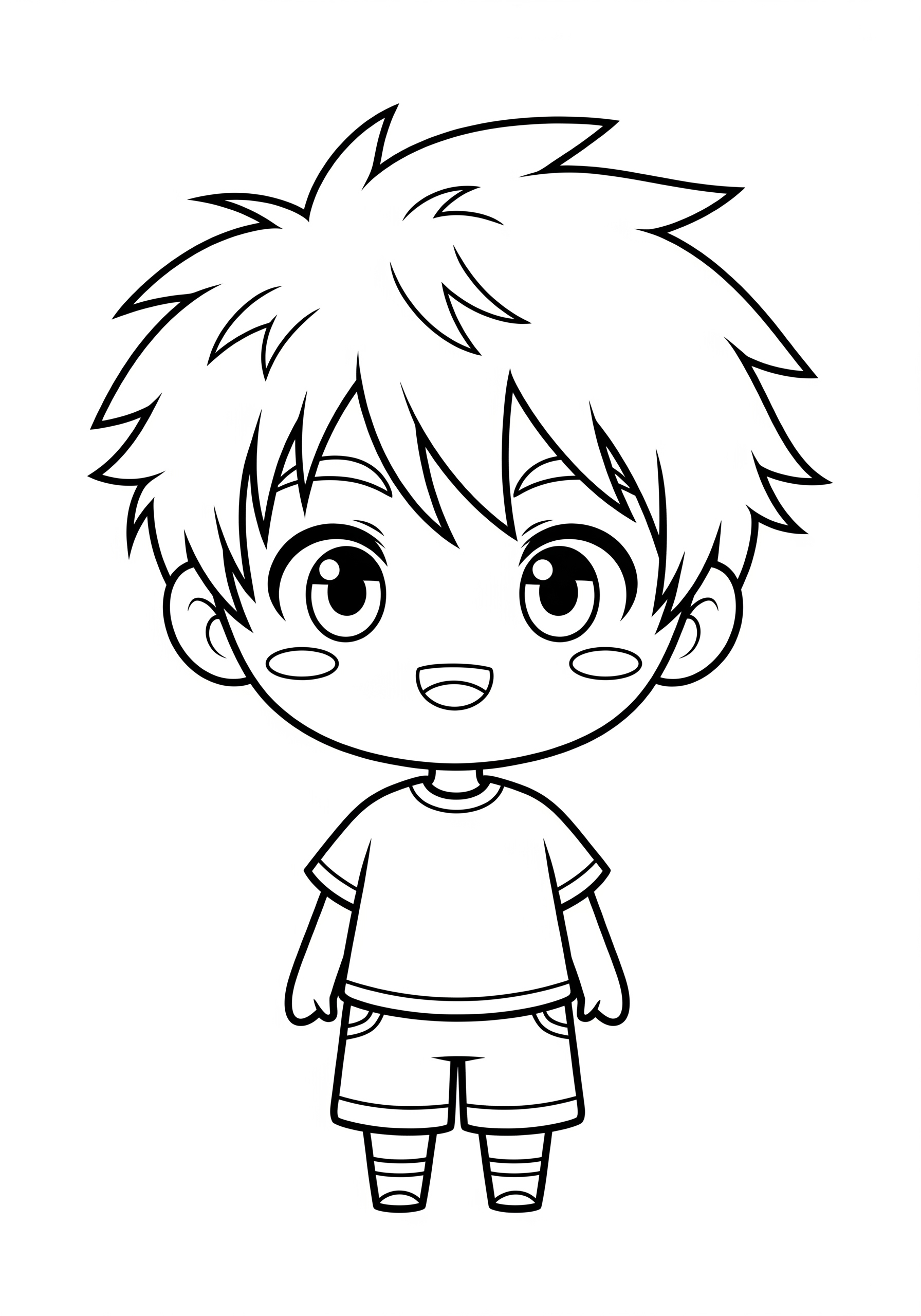 Chibi character coloring page for kids