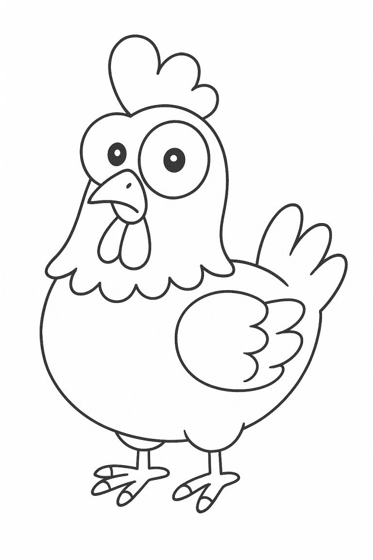 Chicken outline for coloring