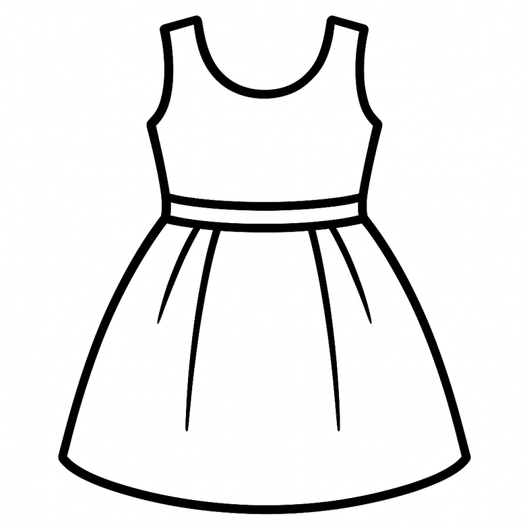 outline of a children's dress for coloring