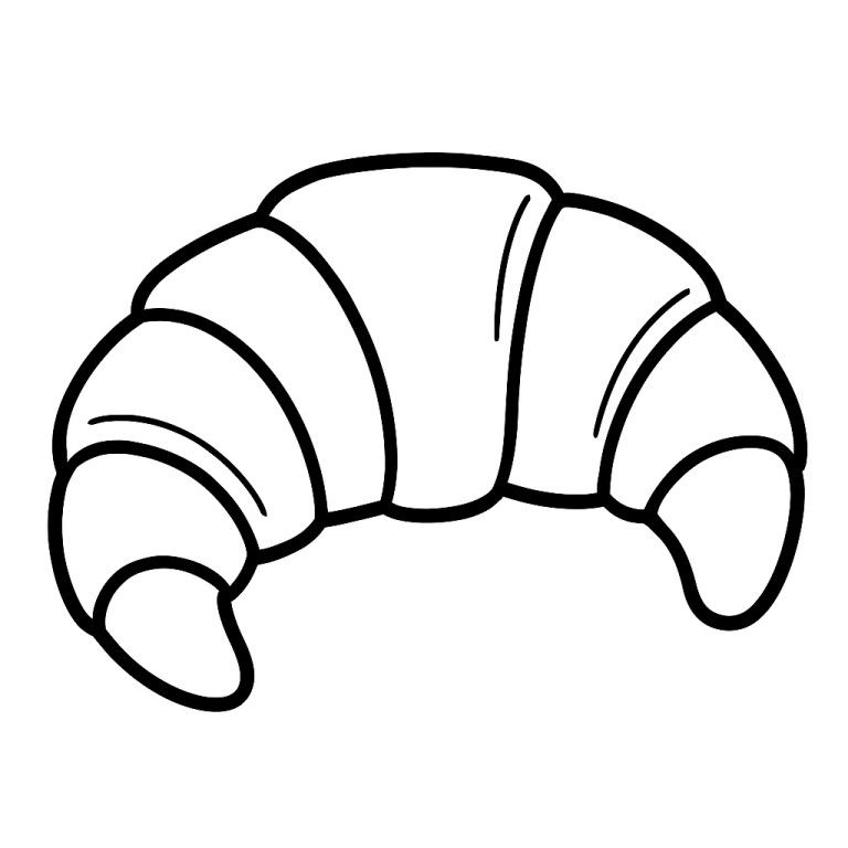 Croissant outline for coloring