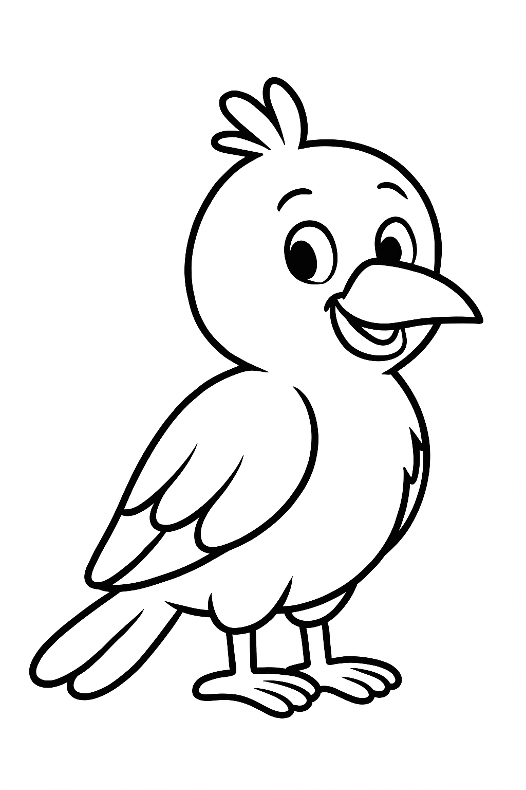 Cute bird coloring page for kids
