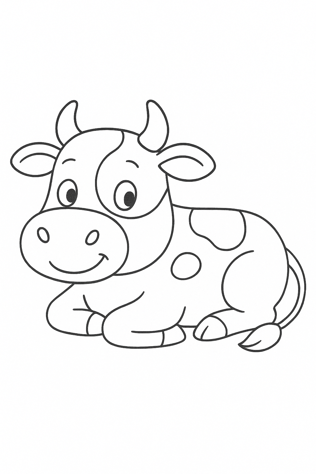 A cute cow coloring page for children