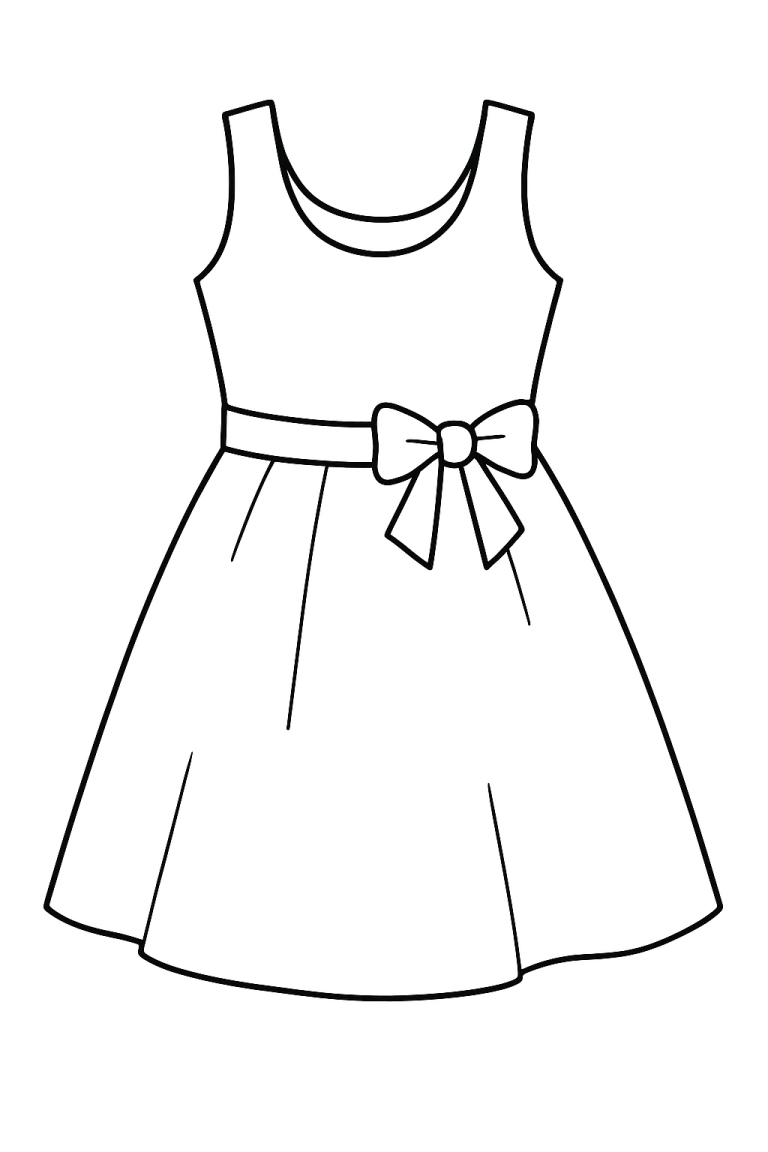 Outline of a dress for coloring
