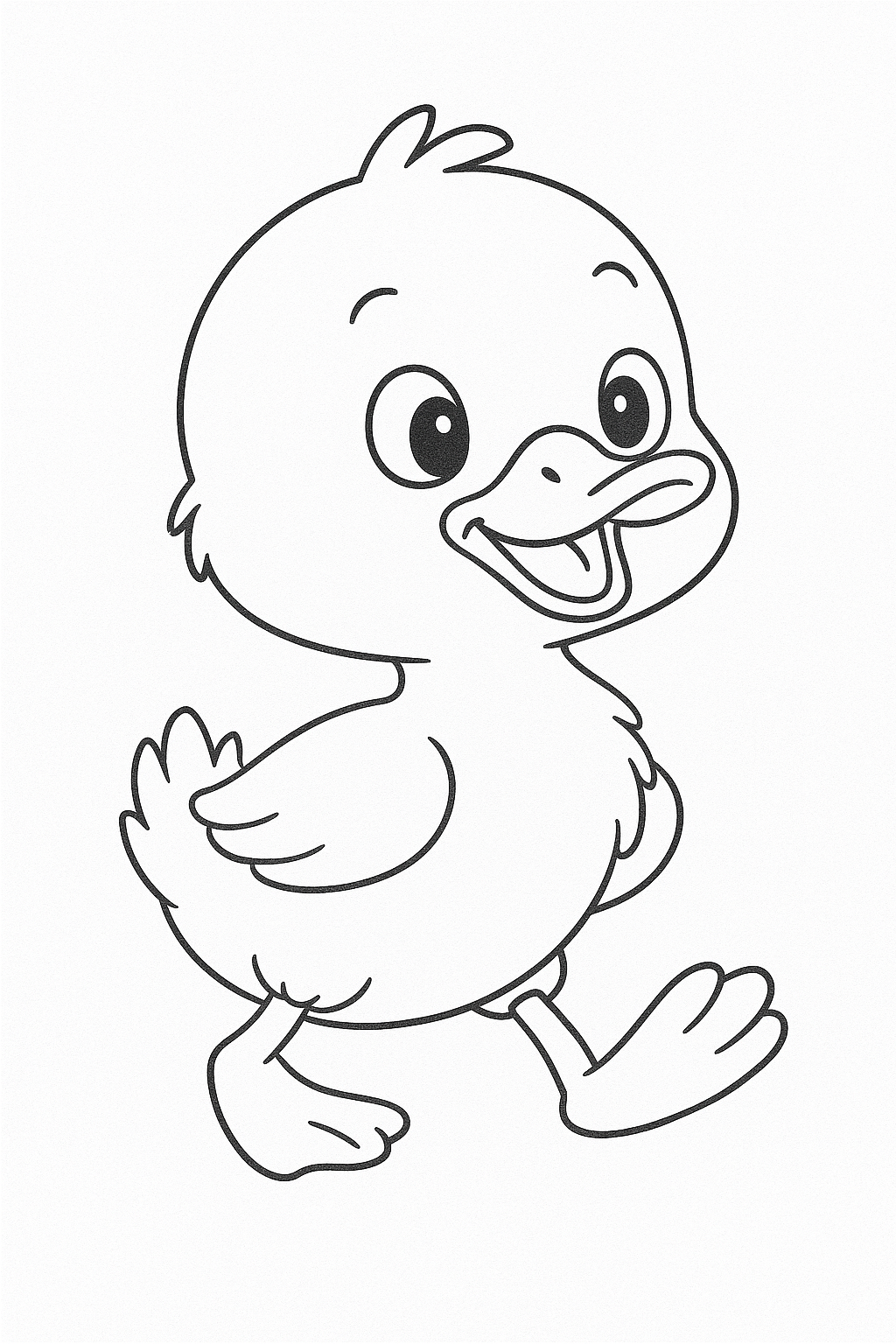 Cute duck coloring page for kids