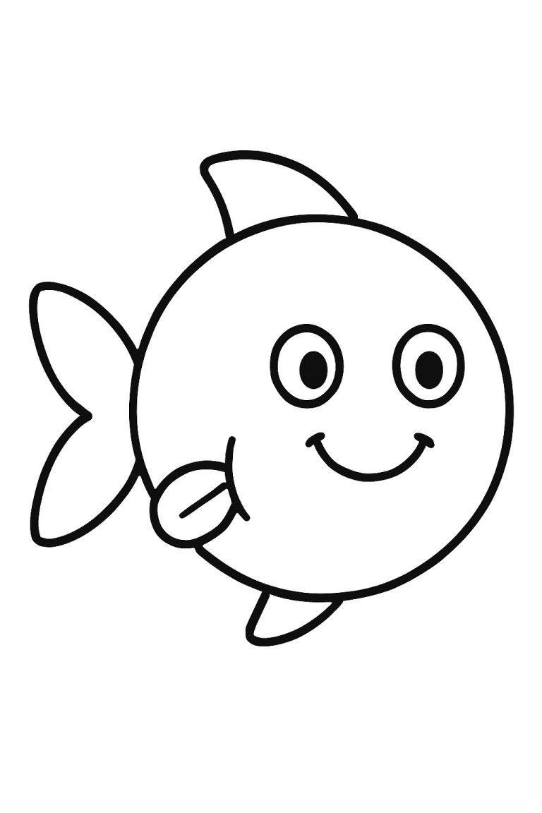 Simple fish coloring page for children