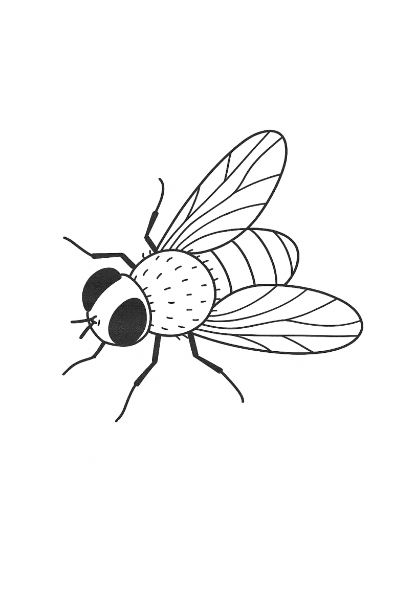 Fly coloring page for children