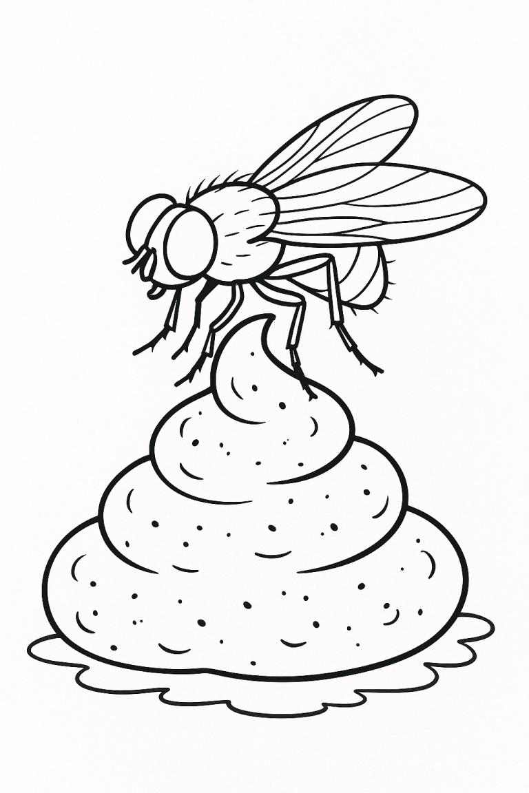 Fly on a coloring page for kids