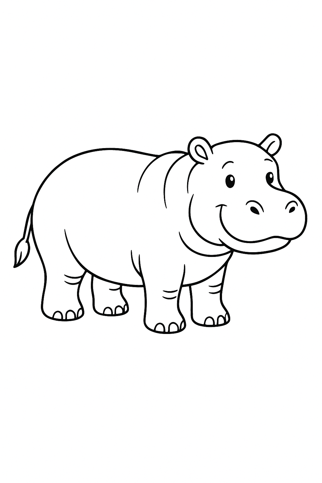 Hippo coloring page for kids