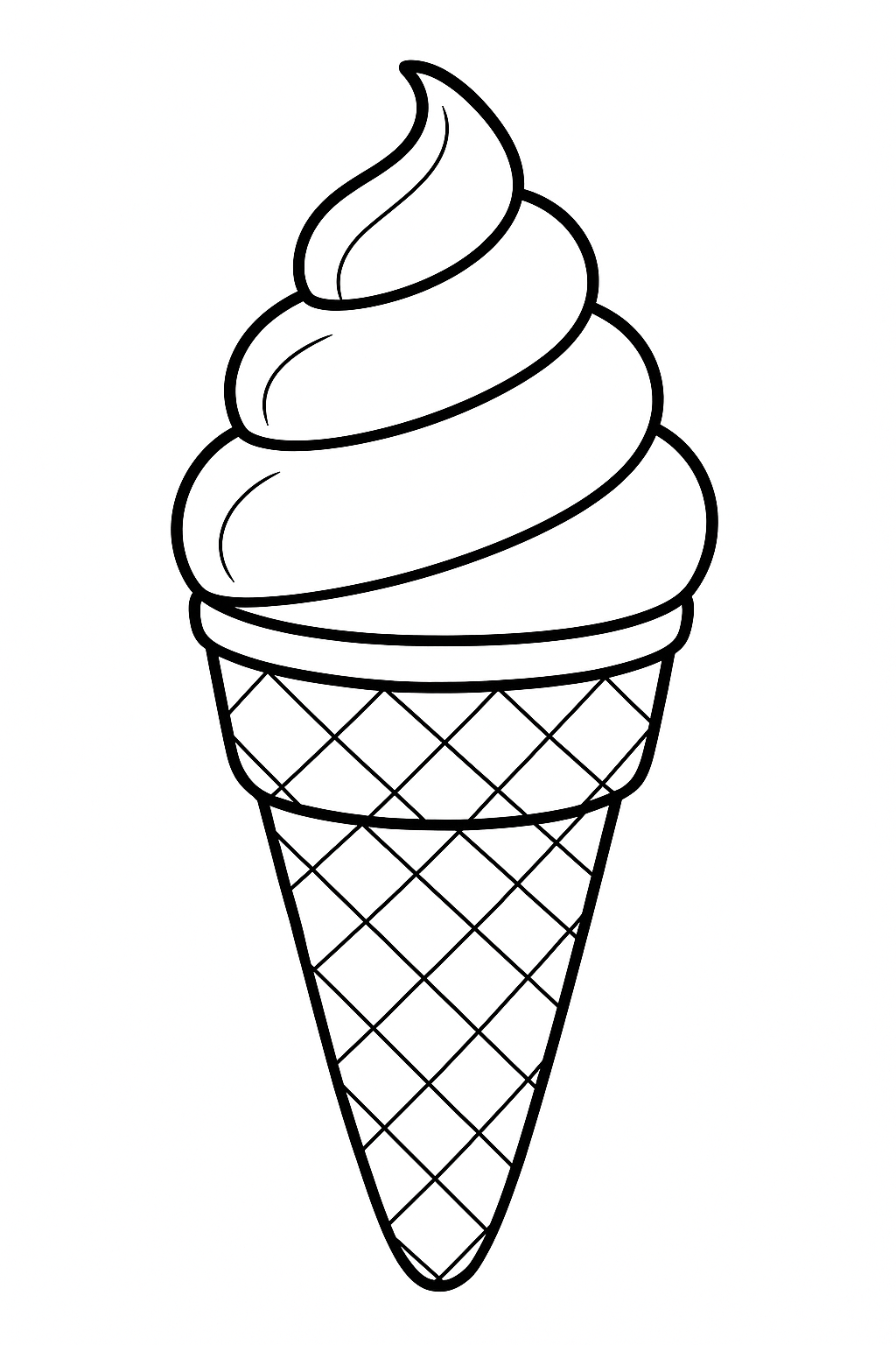 Ice cream cone coloring page