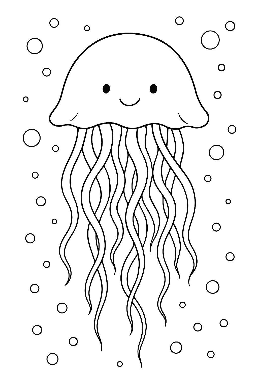 Fun Jellyfish Coloring Page for Kids - Creative Free Art for Children