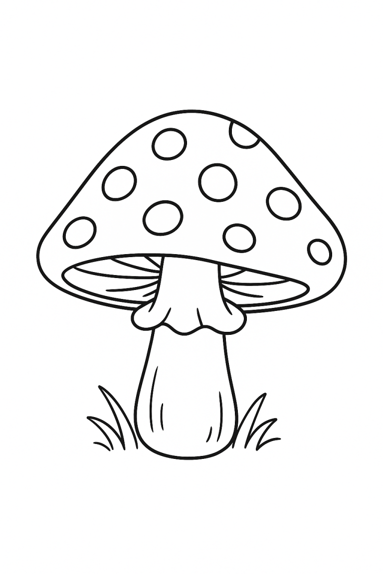 Mushroom coloring page for children
