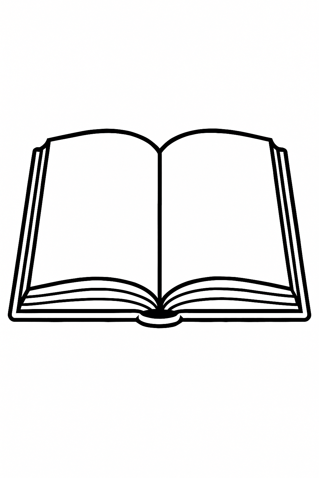 Children's coloring page of an open book