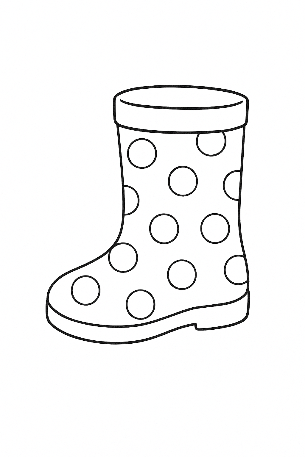 Coloring page of a polka dot boot