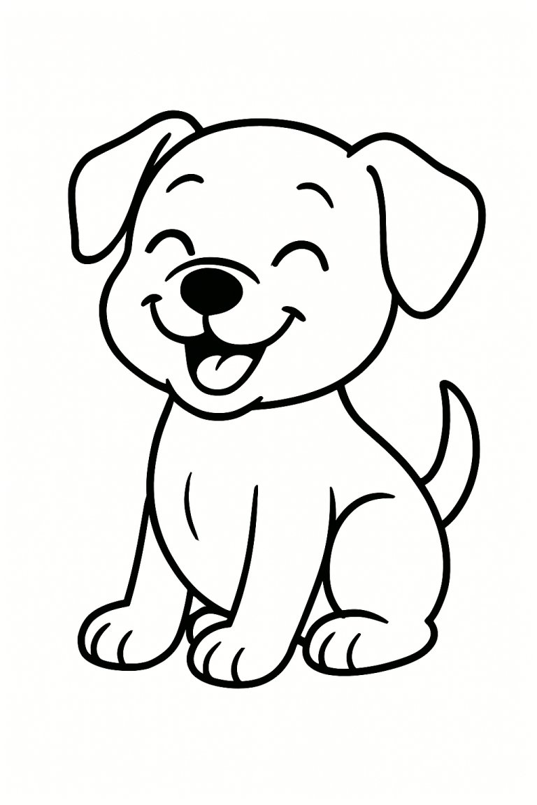 Cute puppy coloring page