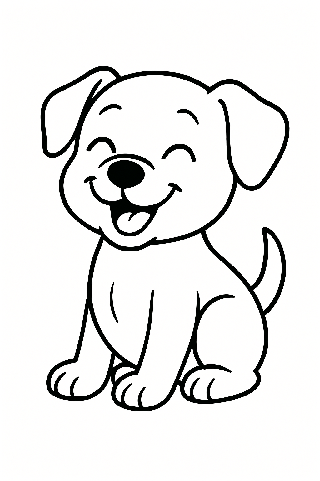 Cute puppy coloring page