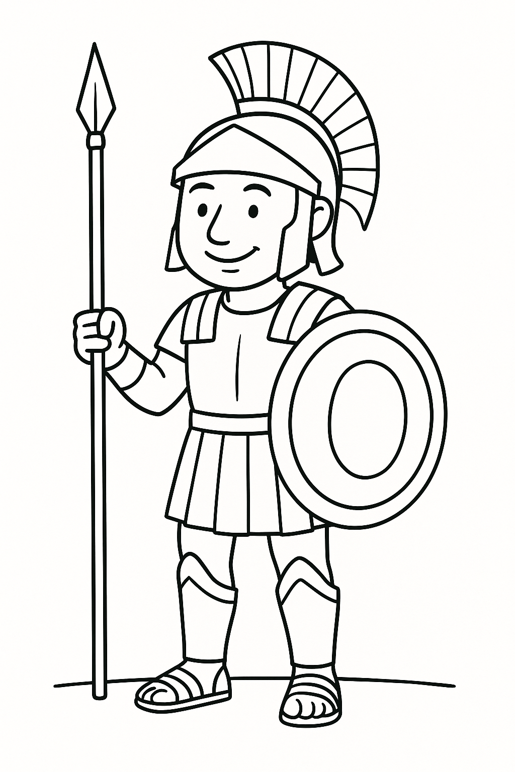 Roman soldier holding a spear and shield