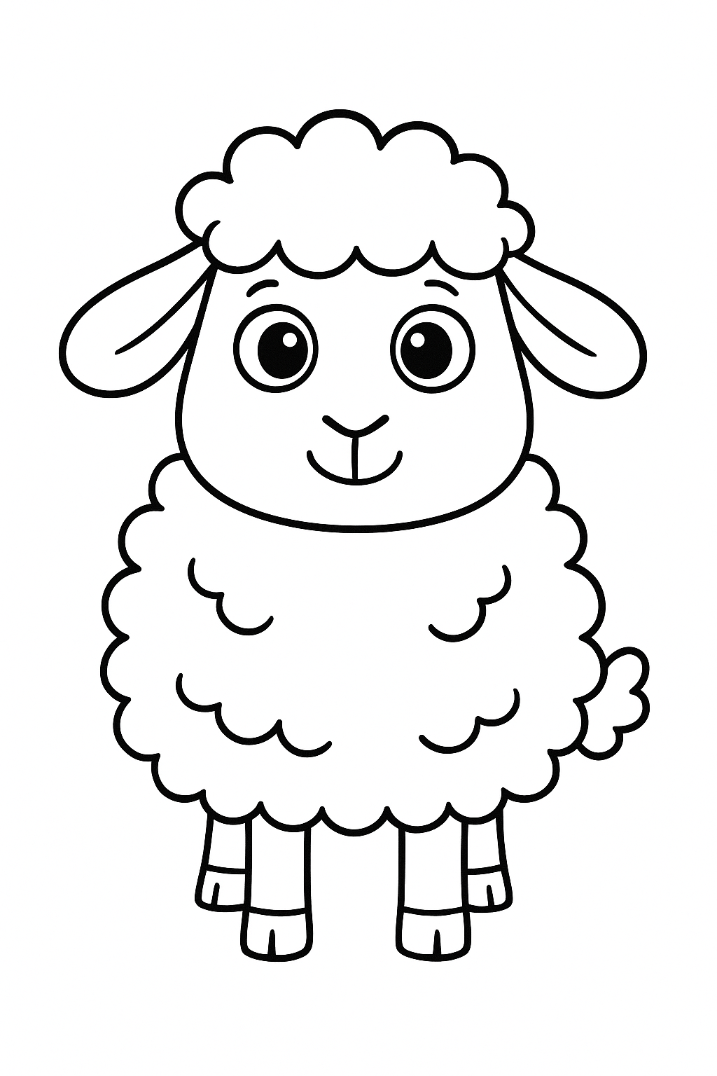 Cute sheep coloring page for kids