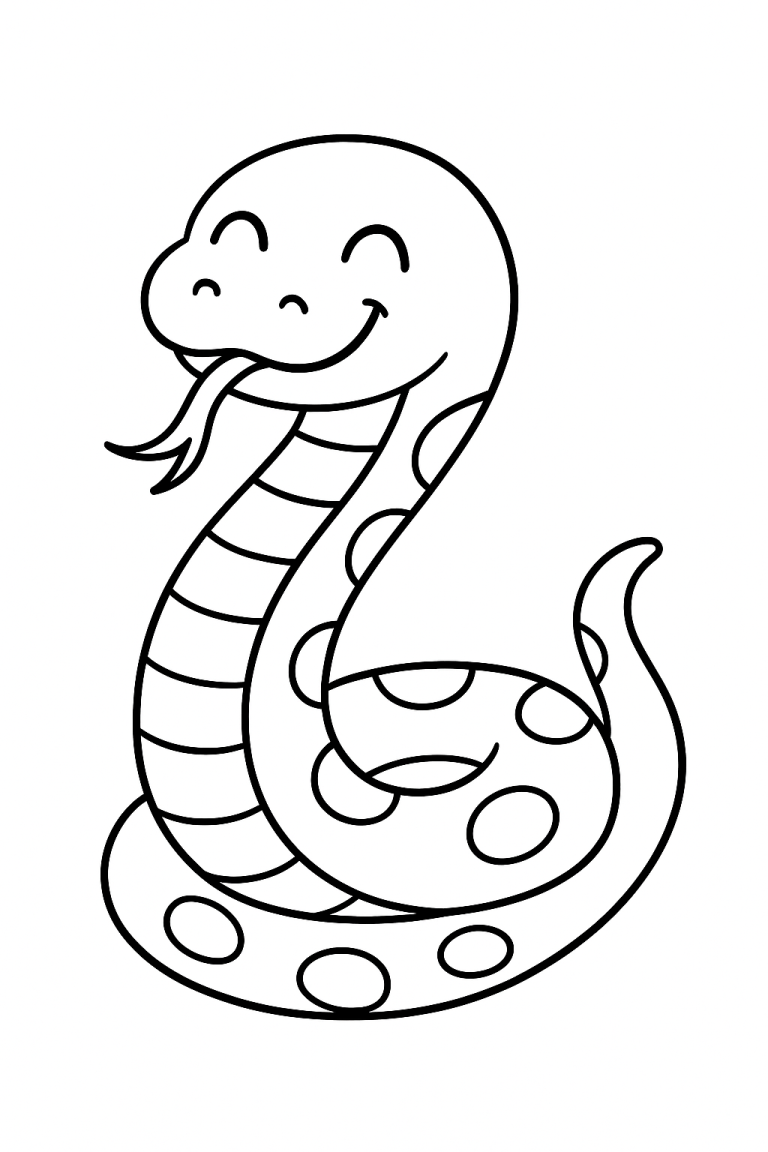 smiling snake coloring page