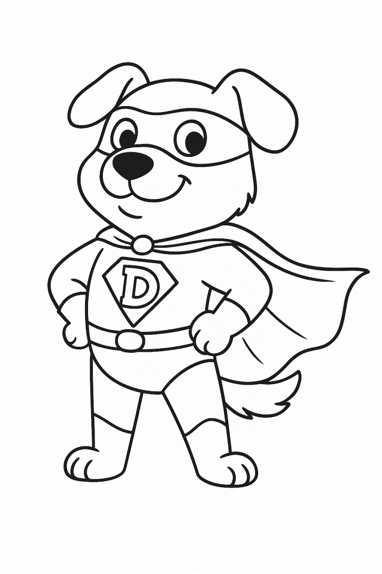 Superhero dog wearing a cape and mask