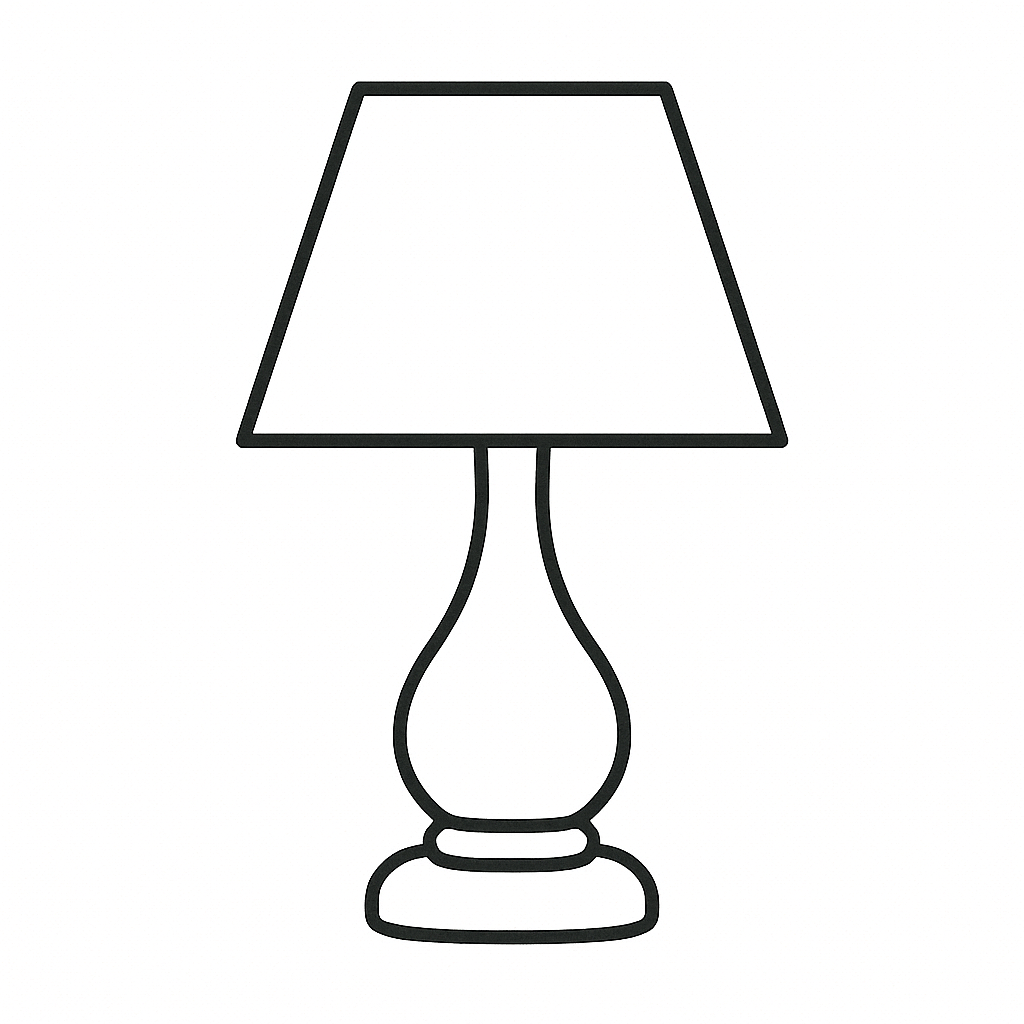 Simple outline of a table lamp for coloring