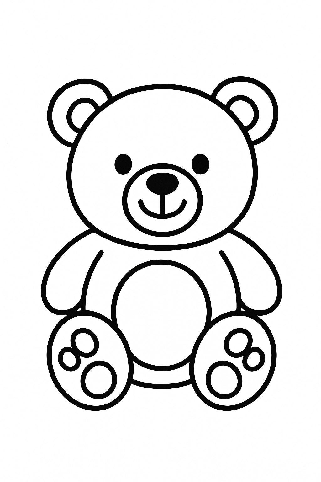 Cute teddy bear coloring page for kids