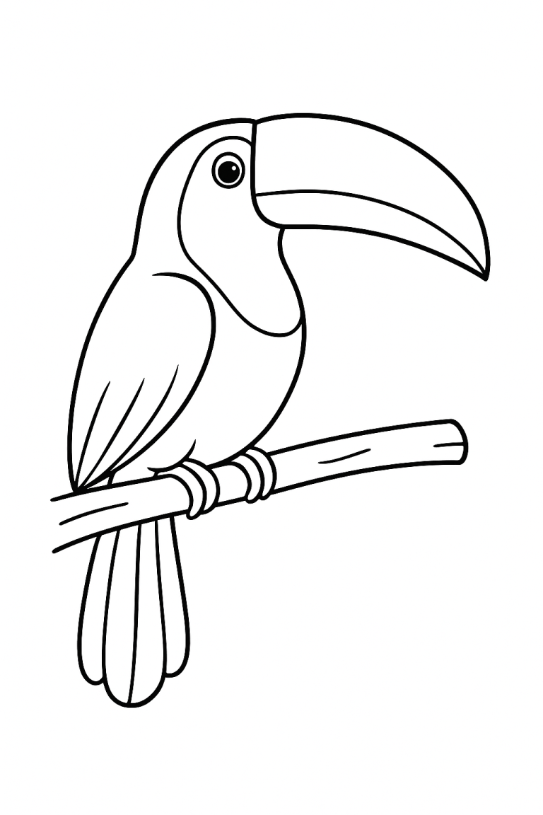 Toucan coloring page for children