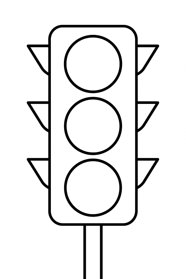 Traffic light coloring page for kids